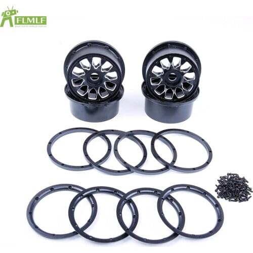 Alloy CNC Front Rear Wheels Hub Kit with Beadlocks Ring Set Fit for 1/5 HPI ROFUN ROVAN KM BAJA 5B SS 5T RC CAR Toys PARTS