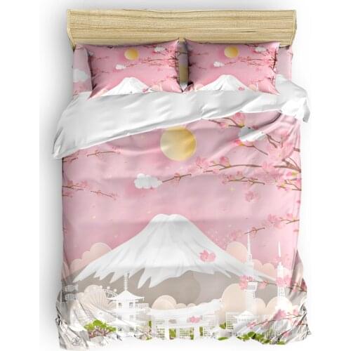 Mountain Peach Blossom Sun Paper Cut Spring Duvet Cover Set 2/3/4pcs Bedding Set Bed Sheet Pillowcases Cover Set