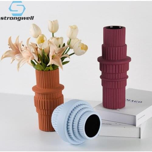 Strongwell Creative European Modern Art Vase Home Decoration Accessories Ceramic Flower Arrangement Hydroponics Ornament Crafts