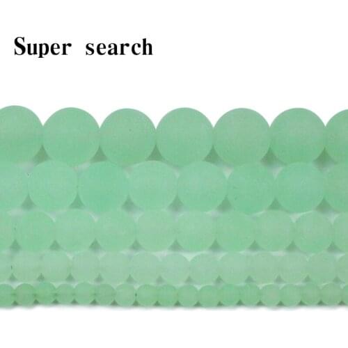 4 6 8 10 12 mm Natural Matte Stone Green Aventurine Bead Round Loose Spacer Beads For Jewelry Making Findings DIY Bracelet