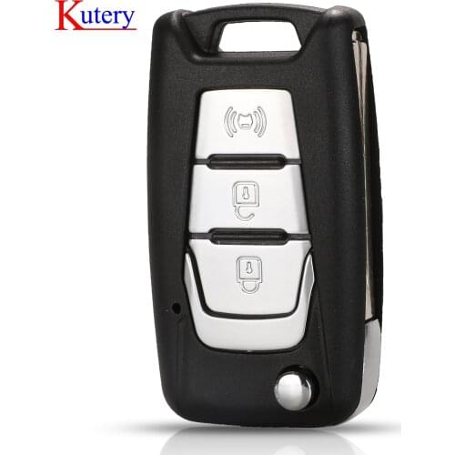 Kutery Flip Remote Key Shell For Ssangyong Korando New Actyon C200 2016 2017 3 Button Folding Car Key Shell Case