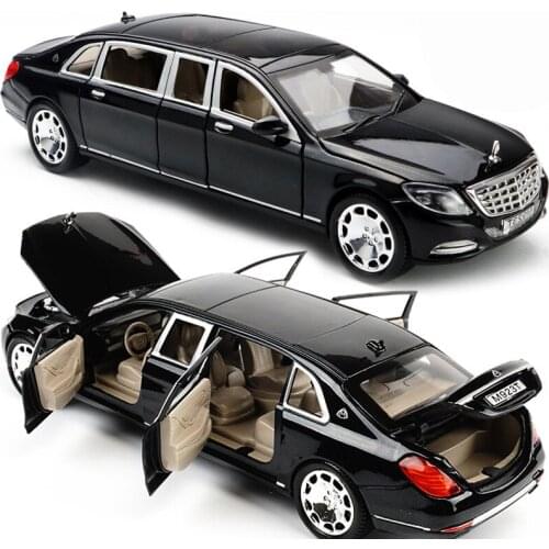 1:24 S600 Diecast Metal Car Models High Simulation Vehicle Toy Light Music 6 Doors Can Be Opened Gifts For Children
