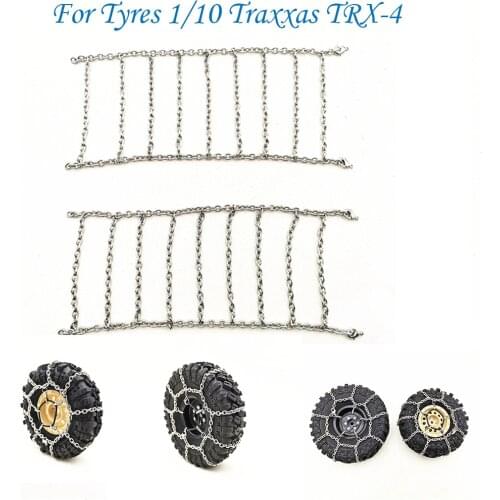 Metal Snow & Ice Tire Chains Anti-skid Wheel Chain For Tyres 1/10 Trax TRX-4 High Quality RC Car Parts Toys #7/22
