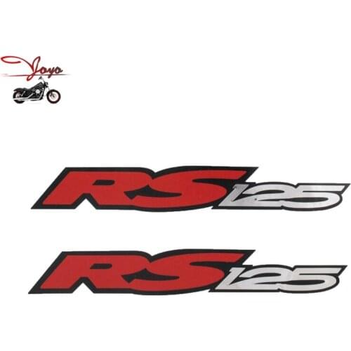 Motorcycle Tail Decal Sticker Fuel Tank Decals Refit For Aprilia RS125 Small x 2 Chrome Red Black 18cm
