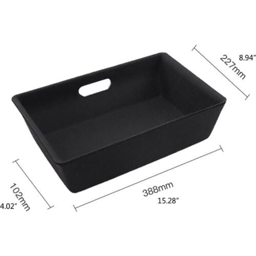N0HF Anti-skid Under Seat Organizer Drawer Box Black Flocking Car Interior Storage Box for Model Y Interior Accessories