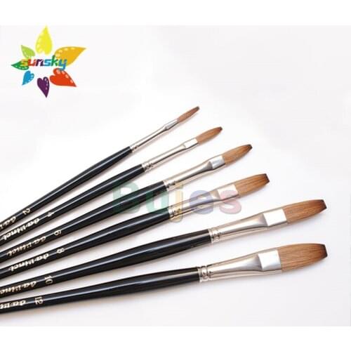 Original Germany da vinci 1310 Natural Collinski red mink Flat head Watercolor Gouache painting brush Professional art supplies