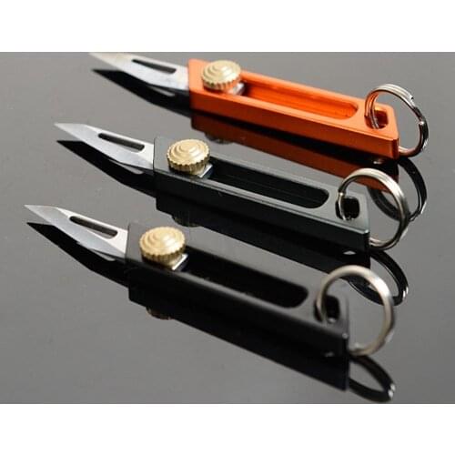 Outdoor Retractable Sliding Blade Stainless Steel Camping Survival Tool EDC Pocket Knife