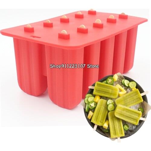 Food Grade Popsicle Silicone Molds 4/10 Cavity Homemade Kitchen Silicone Popsicle Mold BPA Free Frozen Ice Cream Maker