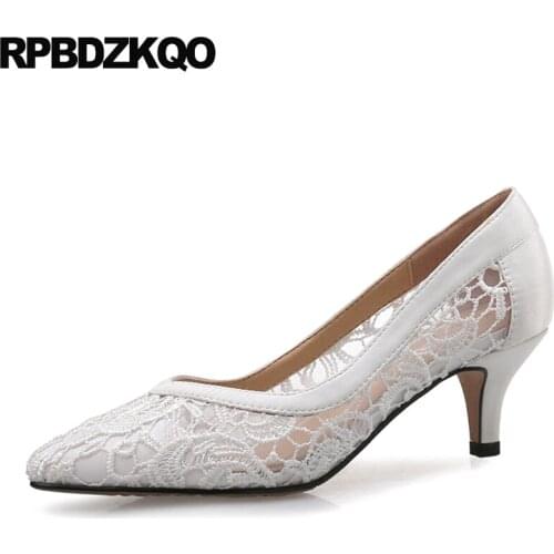 Dress 10 42 Scarpin Silk Sexy Party Classic Fashion Satin Wedding Pointed Toe Prom Size 4 34 Pumps Lace 12 44 Big Ladies Shoes