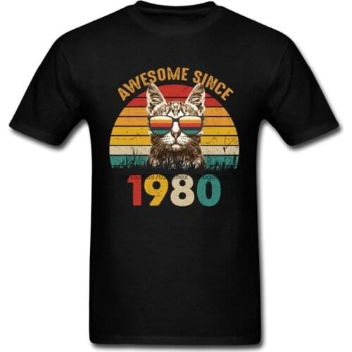 Awesome since 1980 cute funny cat 40th birthday Unisex T-Shirt plus sizes availa