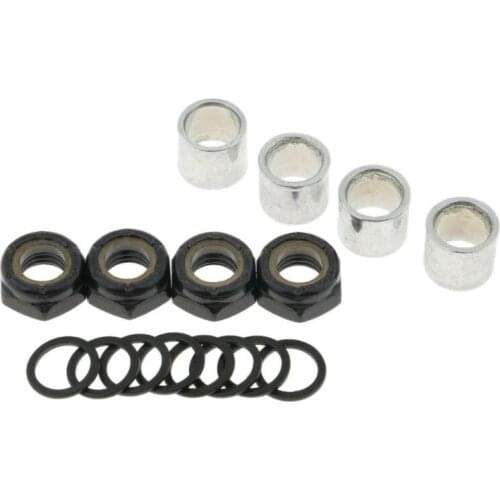 11x8mm Skateboard Bearing Spacers Washers 8x6mm Nuts Speed Kit Longboard Repair Tool Scooter Parts Accessories