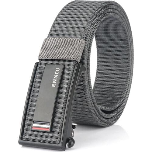 New Fashion Mens Belt Top Quality Comfortable Nylon Belts For Men Metal Automatic Buckle Young Canvas Tactical Designer Belt