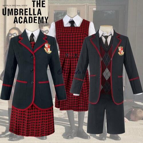 The Umbrella Academy Girls School Uniform Vanya Allison Cosplay Costume Halloween Carnival Party Dress Suits For Women Men