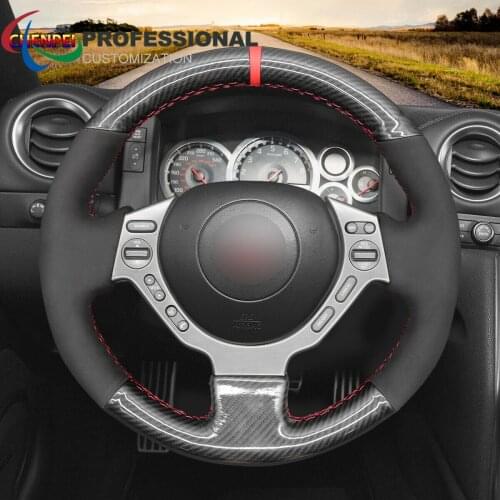 DIY Hand-Sewn Non-Slip Black Synthetic Suede Steering Wheel Cover For Nissan GT-R (Nismo) 2009-2016 Car Interior Accessories