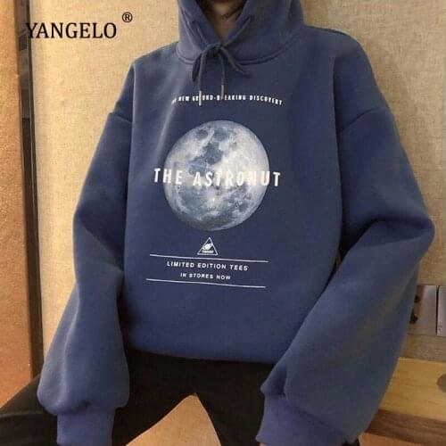 Yangelo Oversize Harajuku Hoodies Sweatshirt Women Autumn Winter Clothes Plus Velvet Size Pullovers Streetwear Woman Tops Unisex