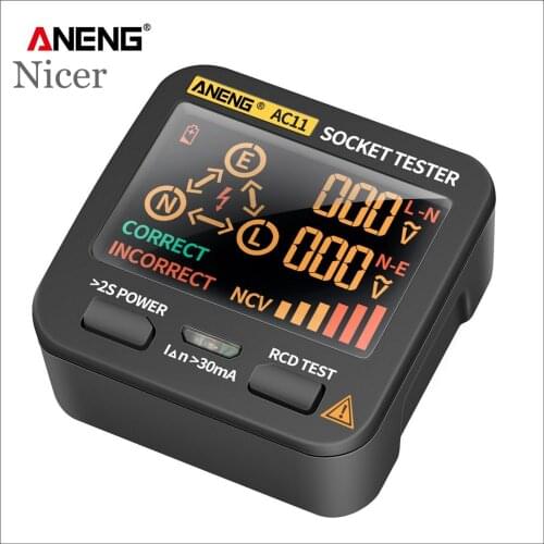 Smart LCD Socket Tester Digital AC Voltage Tester Ground Zero Circuit Tester Plug Polarity Phase RCD Check Tester US/AU/UK/EU