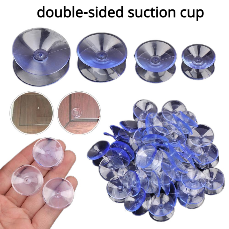 10Pcs/Set 20/30/35mm Clear Sucker Suction Cups PVC Double Sided Suction Mushroom Head Strong Vacuum Suckers for Glass Car Window