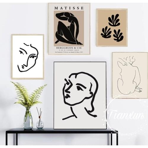 Vintage Abstract Matisse Line Figure Minimalist Europe Canvas Painting Posters Prints Wall Art Pictures Living Room Home Decor