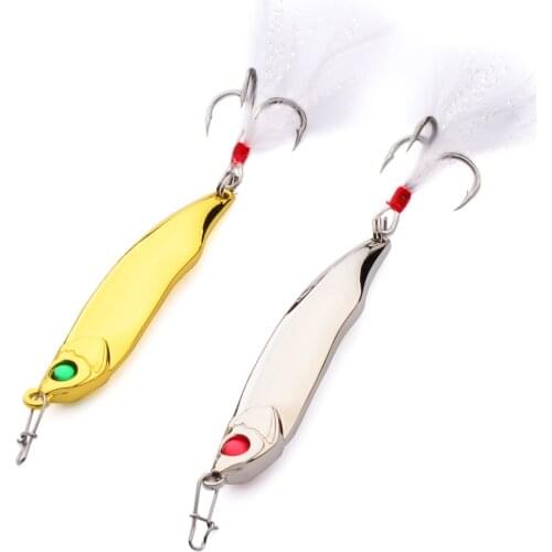 High Quality Feather Hook Gold and Silver Road Lure Through 10g15g20g28g Classic Sequin Fishing Bait Japan Ice Fishing