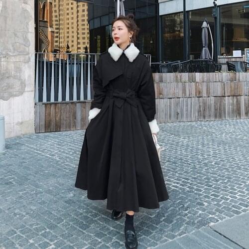 High Quality Winter Wool Anti-crease Material Quilted Thick Lamb Fur Collar And Cashmere Cotton Jacket Women Jackets Winter Coat