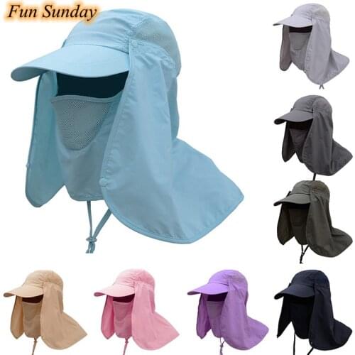 WESFishing Flap Caps Men Women Quick Dry Sunshade UV Protection Removable Ear Neck Cover Sportswear Accessories