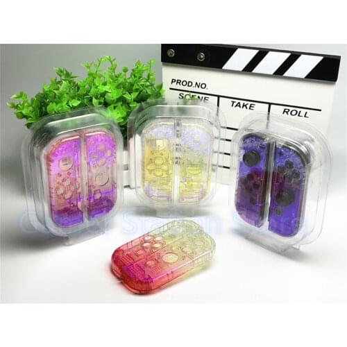 1set Decorative shell Blu-ray Gradient Colorful Housing Cover Case DIY For Nintendo Switch Controller NS Joycon Replacement