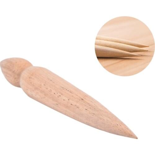 1PCS Pottery Spout Modifier Teapot Wooden Pot Crafts Modeling Repair Tool Wooden Double-head Punch Manual DIY Pottery Tool