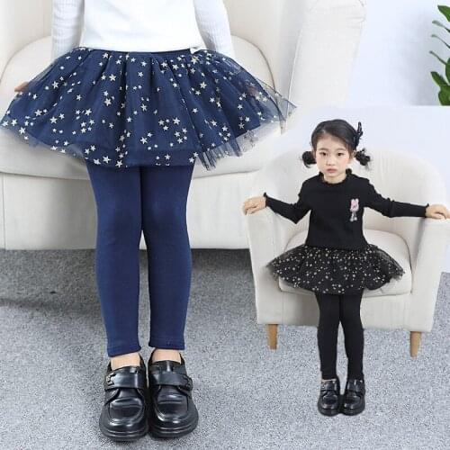 2020 Autumn Girls Leggings Solid Kids Pants Children Trousers Girls Bottoming Pants Clothes Shimmer Star Girls Skirt Leggings
