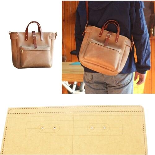 30x28x10cm DIY leather craft handbag shoulder bag 500gsm kraft paper sewing pattern hollowed stencil pattern