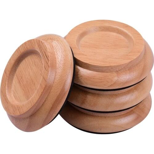 4pcs/Set Solid Wood Upright Piano Caster Cups Coaster with Anti-slip EVA Pad Piano Accessories Keyboard Instrument Accessories