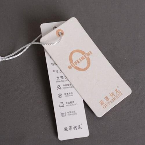 500pcs Custom logo brand garment printed paper tag womens clothes swing hang tags