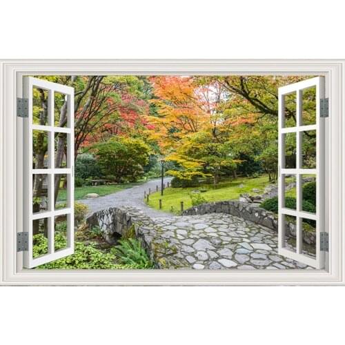 5D DIY Full Square Round Drill Diamond Painting Scenery Road Outside Window Cross Stitch 3d Daimond Mosaic Wedding Decoration