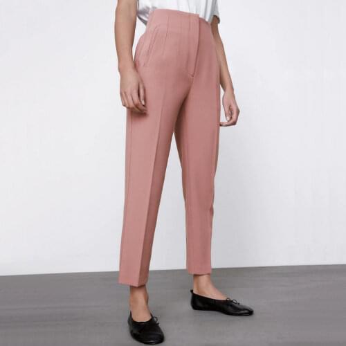 2021 New Summer Fashion Women Formal Business High Waist Work Pants OL Office Lady Pink Green Sim Fitness Pencil Trousers Suit