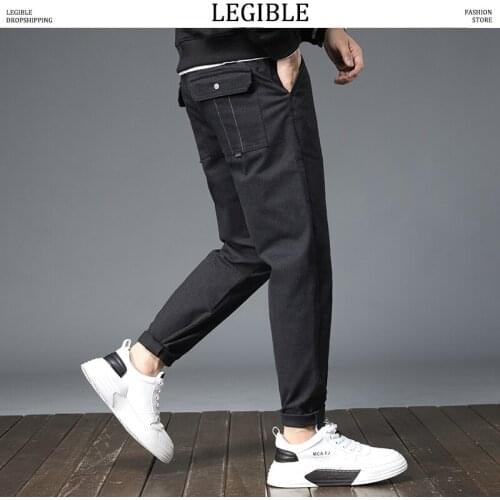 Autumn Spring Harem Pants Men Solid Mens Pant Loose Casual Pants Men Ankle-Length Pant