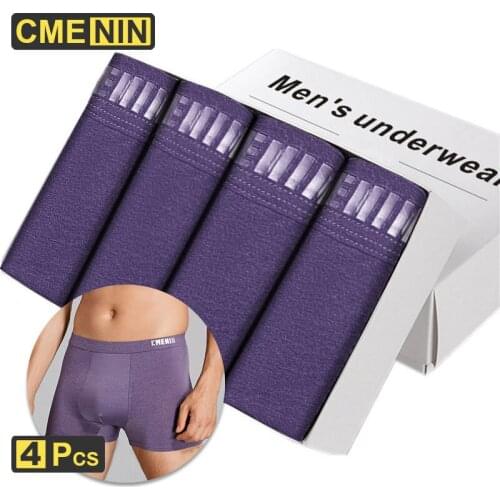 CMENIN 4Pcs/lot Ins Style Cotton Sexy Boxer Mans Underwear Men Soft Mens Underpants Boxershorts Men Panties Funny CM009