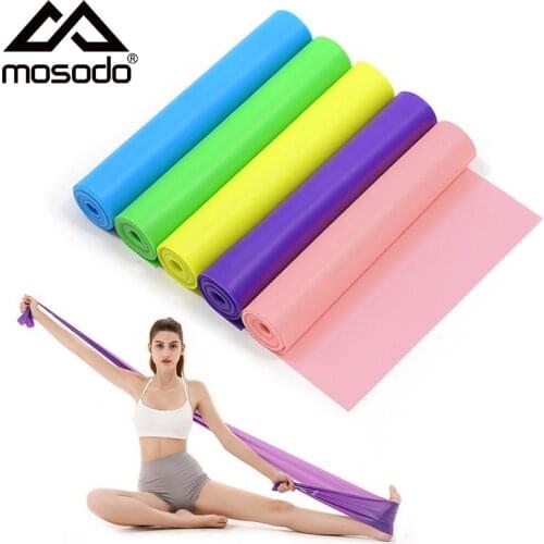 Mosodo Resistance Bands Yoga Pilates Rubber Band 150cm TPE Stretch Elastic Bands Loops Home Workout Training Fitness Equipment