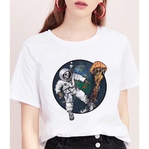 2019 New tshirt astronaut art Printed T-shirt Harajuku aesthetics Space Short sleeve Thin Section T Shirt Women tops Clothing