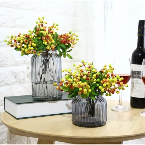 12pcs Multiple Colors Artificial Flowers Berry Simulation Flowers For Wedding Party Home Garden plants new Year Decoration