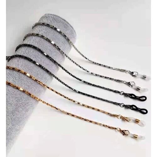 3 Color Simple Lozenge Shape Metal Eyeglasses Chain Sunglasses Chain Eyewear Holder Strap Lanyard Women Men Necklace accessory