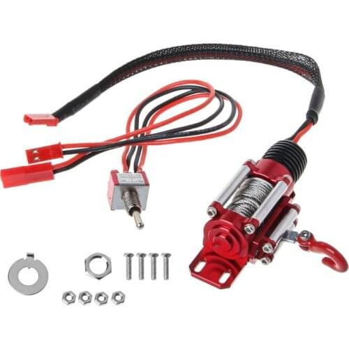 Metal Steel Wired Automatic Simulated Winch with Switch for 1/10 HSP Redcat HPI TAMIYA Axial SCX10 D90 RC Car
