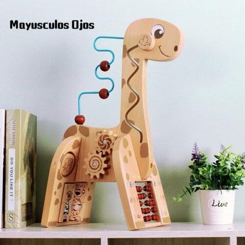 Multifunctional Giraffe Bead Abacus Learning Frame Baby Early Education Educational Toy Building Blocks Treasure Chest