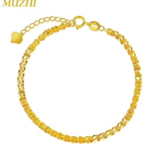MUZHI Real 100% 18K Solid Gold Phoenix Tail Bracelet Au750 Logo Adjustable Length Luxury Jewelry Fine Gifts for Women