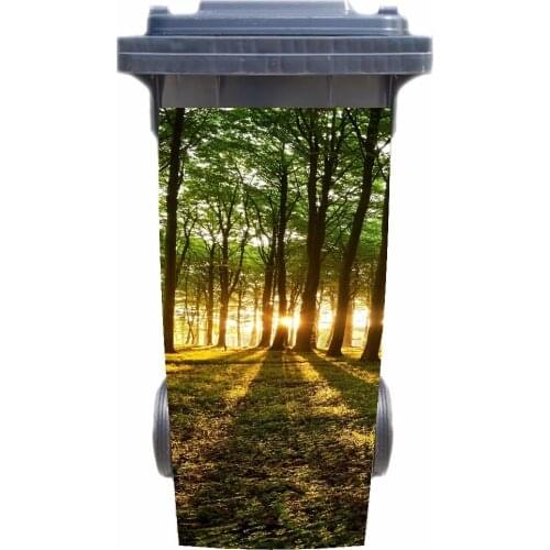 DIY modern sunshine forest Adhesive Removable Waterproof Sticker Decals Rubbish bin trash can Cover sticker 120liter 240liter