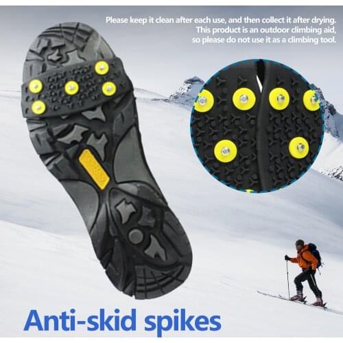Walk Traction Cleats for Shoes Boots, Ice Snow Grips Crampons, 5 Spikes Stretch Non-Slip Cover Overshoe for Hiking Camping