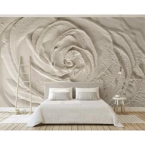 Beibehang Custom wallpaper 3d mural beige wallpaper rose flower embossed simple background wall paper home decor papel de parede
