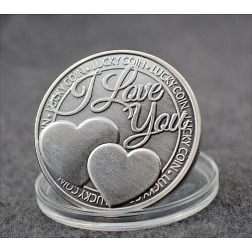 Clover Commemorative Coin Lucky Love Words Romance Couple Collection Art Holiday Gifts Souvenir