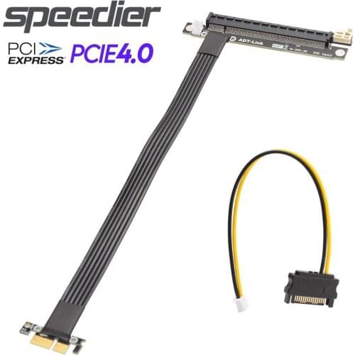 New EMI Shielding Full Speed PCIE4.0 x16 To x1 Riser Card Adapter RTX Graphics Video Card Extension Cable Gen4 x1 x16 GPU Risers