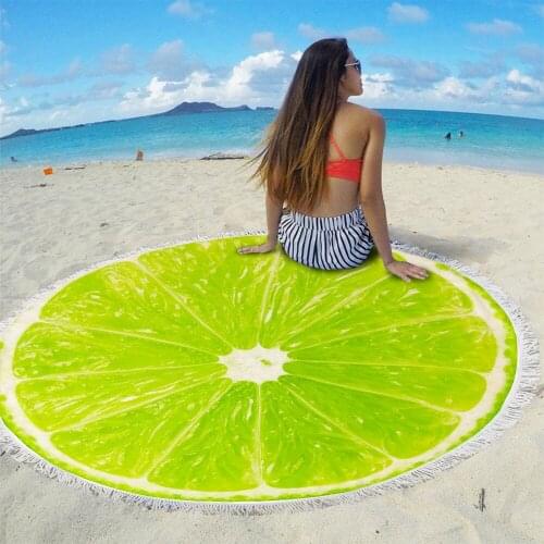New European and American style beach towel round creative printing sunscreen beach towel quick-drying towel shawl bath towel