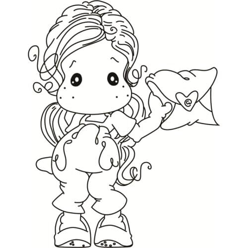 Girl pattern Transparent Clear Silicone Stamp/Seal for DIY scrapbooking/photo album Decorative clear stamp sheetstampons