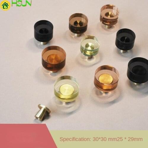Knobs Crystal Glass Brass Round + Spell-Colored Handle Cabinet Door Handles Dresser Drawer Pulls Home Kitchen Furniture